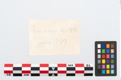 Etikett zu Bronzebügelbesatzfibel (NHMW-PRAE-026542)